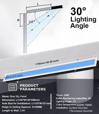 acheter Lumière de plafond à LED AC 100-240V Simula la lumière naturelle et le bleu du ciel avec une puissance de sortie de 40 watts fabrication en ligne