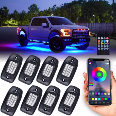 acheter La roche de cosse de la moto 4 allume RGBW, la roche changeante de couleur antichoc allume Bluetooth fabrication en ligne