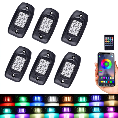acheter Lumières antipoussière de roche de Bluetooth de Multiscene LED, IP68 imperméabilisent les lumières de cosse de RVB LED fabrication en ligne