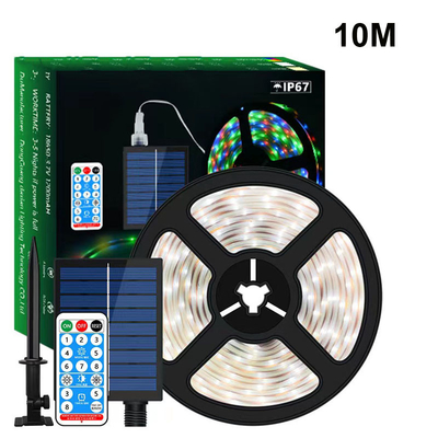 acheter Longueur 5M 10M LED Bande Lumineuse Solaire 2835 Extérieur Imperméable Blanc Chaud fabrication en ligne