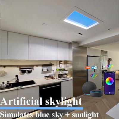 acheter Dimmable Tuya Smart Wifi a mené la fausse lucarne de Faux lambrisse la lumière du soleil artificielle circadienne fabrication en ligne