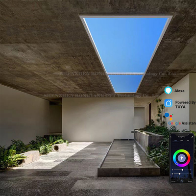 Puits de lumière artificiel au plafond intégré à LED encastré Alexa Tuya Control CCT 6500K