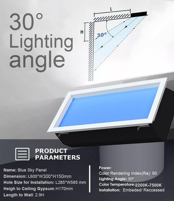 Hauteur de la réserve de plafond 300 mm Lumière artificielle de ciel Expédition rapide en 7 jours pour les espaces de plafond élevé Par DHL / Fedex / UPS