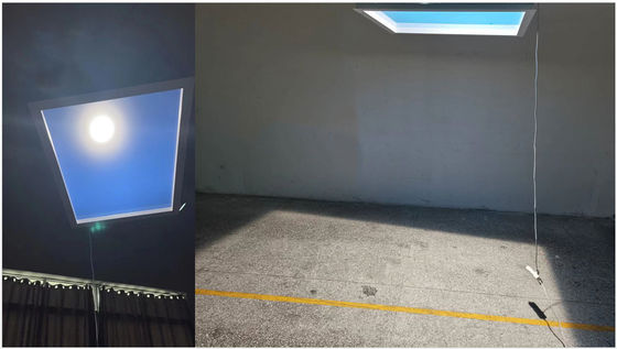 Smart Tuya Slim Réverbère artificiel LED Panneau solaire de plafond bleu