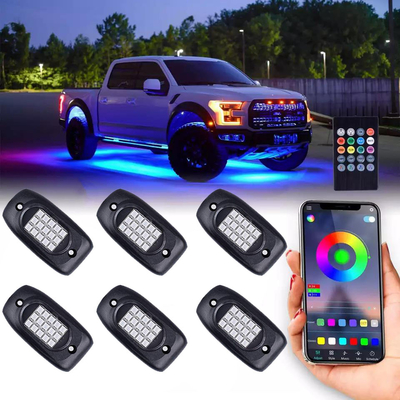 IP68 imperméabilisent le contrôle sans fil de Bluetooth de lumières de roche multicolores de RVB