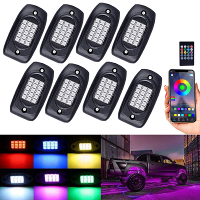 La roche multi de la couleur LED RVB allume IP68 imperméabilisent 12V avec le mode de musique