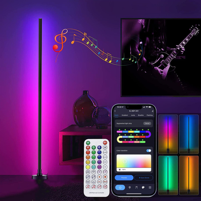 Télécommande LED RGB Corner Lampadaire Couleur Changeante AC85V-265V