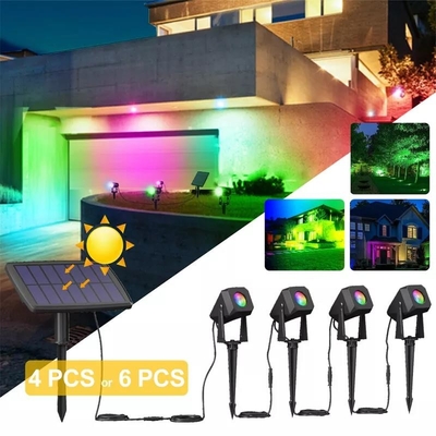 Projecteurs extérieurs colorés à intensité variable solaires Contrôle intelligent étanche
