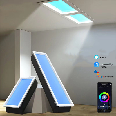 Panneau de plafond à LED RGB + CCT de 240 W Lumière artificielle avec scènes de couleurs atténuées via l'application Tuya WiFi BT
